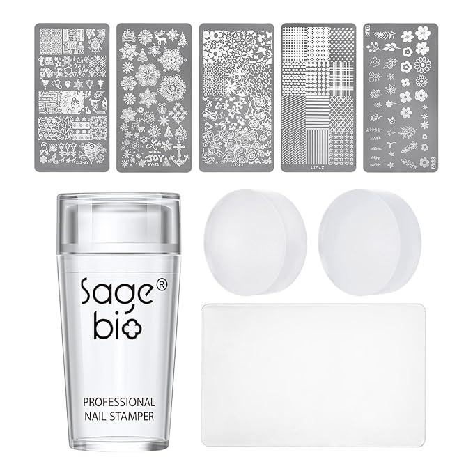Nail Art Stamper Clear Silicone Nails Stamping Jelly with Scraper Transparent Visible Body DIY Manicure Nail Art Tool A