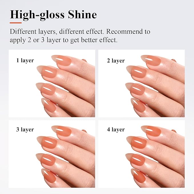Imtiti Jelly Gel Polish, 15ML Sheer Orange Jelly Gel Nail Polish Translucent Spring Summer Nail Gel Polish LED UV Gel Nail Polish for Nail Art DIY Manicure
