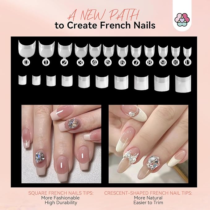 SAVILAND Dip Powder Nail Kit Starter with Nail Tips - 4 Colors with French Tips & Keratin Formula, Brown Nude Clear Dipping Powder No U V Lamp Needed for Home Manicure (10ml x4 Dip Liquids + Tools)