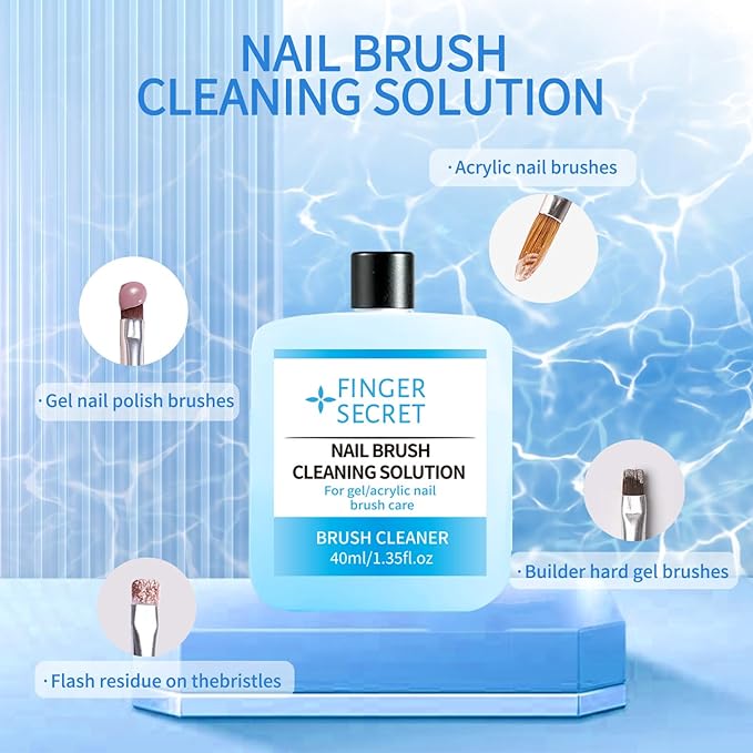 Nail Brush Cleaning Solution - 40ml Nail Art Brush Cleaner for Manicure Products,Nail Brush Cleaner Easily Better Used for Nail Art Design