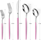 VANVRO Mirror Silver Rosy Silverware Set, 20-Piece Stainless Steel Flatware Set - Image 2