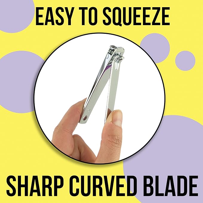 Nail Clippers Set - 2pc Purple Glitter Nail Clipper Value Pack, Big & Small Precision Nail Clippers Pack, Essential Manicure & Pedicure Tools