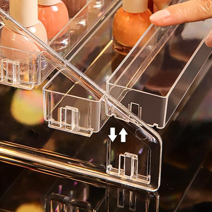 Nail Polish Holder Stand - 5 Layers Clear Acrylic Nail Polish Organizer Rack, Nail Polish Tray Display Case Fingernail Polish Holder for Essential Oils Makeup Storage