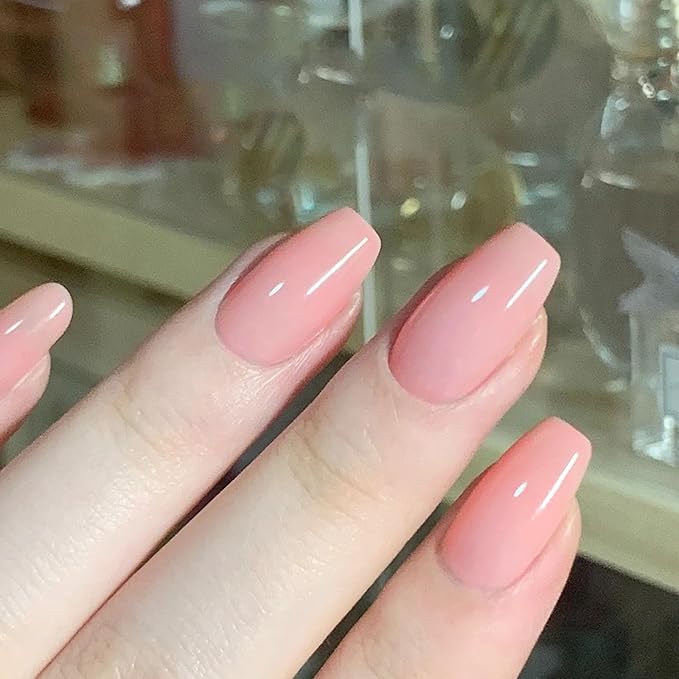 COSMOO Quick Dry Nail Polish, Chip Resistant Manicure, Non-Toxic, Vegan, Cruelty Free, 12ml, Fast Drying in 60 Seconds (Sheer Nude Pink)