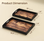 Wooden Set of 2 Serving Trays - Image 2