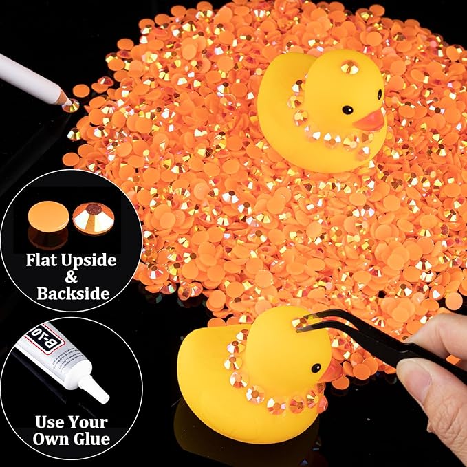 15000pcs 2mm Resin Rhinestones Bulk, Orange AB Flatback Round Jelly Rhinestones Bedazzling Non Hotfix Crystal Gems Large Quantity Wholesale for DIY Crafts Clothes Tumblers Face Makeup Manicure