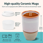 NOVA CERAMICS Travel Mug – Portable Coffee Tumbler – Unique to Go Mug – - Image 3