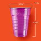 Hefty Party On Disposable Plastic Cups, 16 Ounce, Disposable Plastic Cups - Image 2
