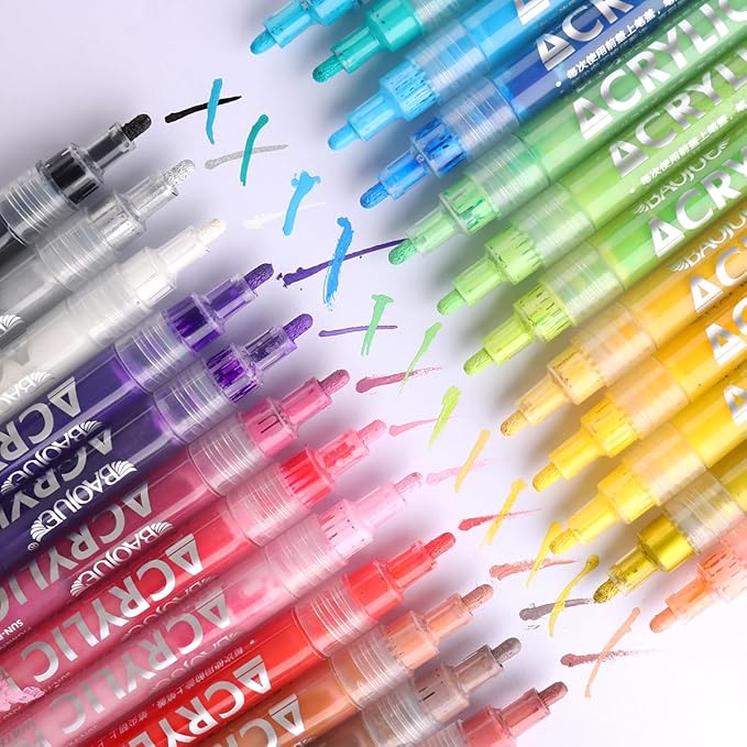 24 Colors Nail Polish Pen Set, Nail Art Pens for Painting, Black White Liner Gel Polish, Dotting French Tips Drawing Liner Brush Pen, Waterproof Acrylic Marker Pen, Nail Art Decoration Kit