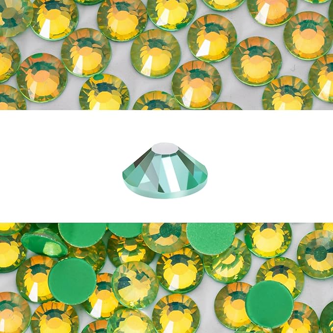 Novani 3000 Pieces Flatback Rhinestones Glass Round Gems F-Green Crystals for Nail Art DIY Crafts Clothes Shoes,SS12,3.0-3.2mm