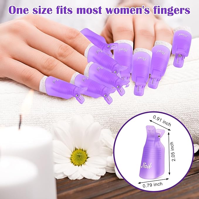 MORGLES Gel Nail Polish Remover Kit With Nail Clips, 300 Pcs Gel Polish Remover Wipes, 100/180 File, Cuticle Pusher, Nano Glass and Brush