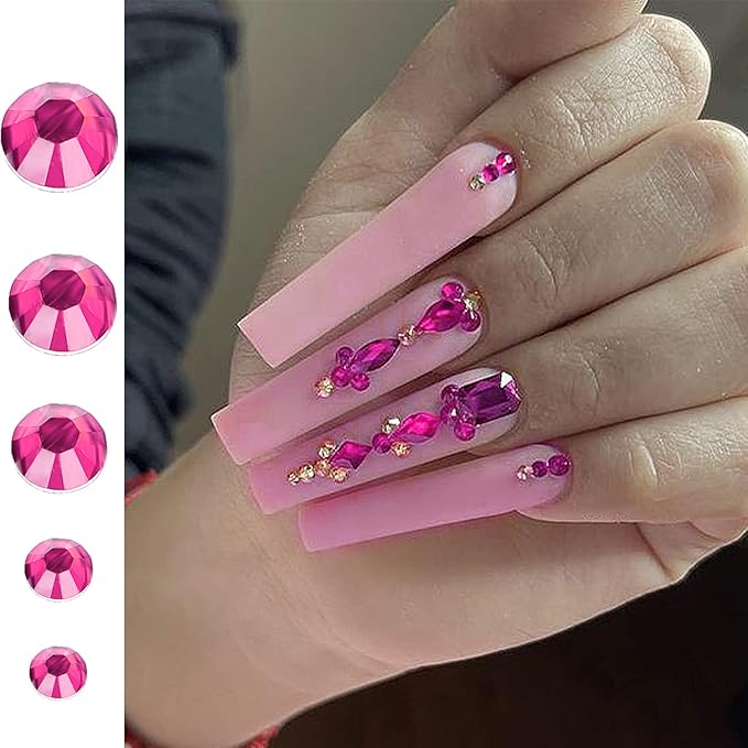 Canvalite 2784PCS Rhinestones Flat Back Gems, Nail Rhinestones Nail Art Gems with Pick Up Tweezers and Rhinestone Picker Dotting Pen, Nail Art Tools for Nails, Clothes, Face, Craft
