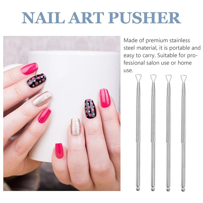 4 Pcs Cuticle Pusher Tool triangle cuticle peeler scraper nail cuticle remover cuticle cutter tool nail gel remover pusher Nail Remover Tool nail art push hands nail polish