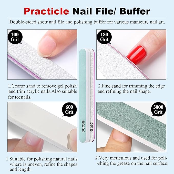 LOUINSTIC Nail Gel Polish Remover – 3 Pcs with Nail File – Non-Irritating, No Damage, Easy to Use at Home(15ml/0.5oz)