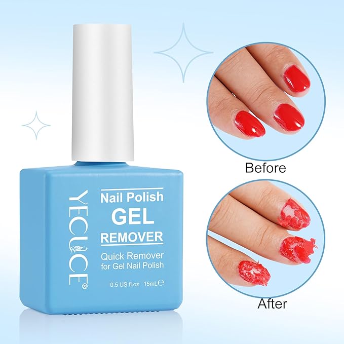 Gel Nail Polish Remover, (2PCS) Gel Polish Remover No Need for Foil, Soaking or Wrapping, Remove Nail Polish within 3-5 Minutes, No Hurt 0.5 Fl Oz