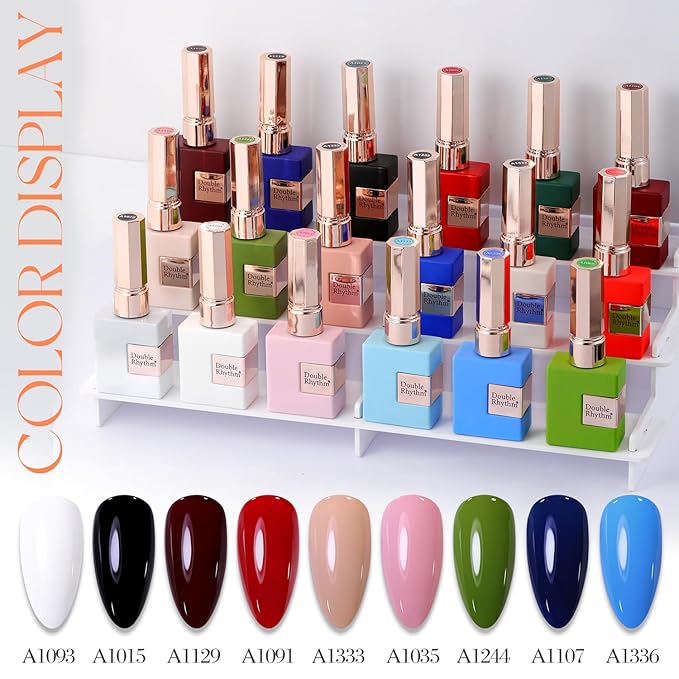 Double Rhythm 15ML Gel Polish Pure Sheer Same Color Same Bottle Soak Off Gel Polish Nail Art Manicure Salon DIY at Home for Women (Milky Orange-A1394)