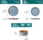 vancasso ONION Ceramic Dinnerware Sets, 12 Pieces Stoneware Plates and Bowls - Image 2