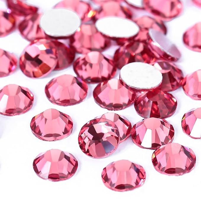 SS16 Non Hotfix Flatback Rhinestones - 1440pcs Glass Nail Gems Crystals for Makeup Bags, Shoes & DIY Decoration - Rose