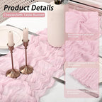 8 Pack Pink Cheesecloth Table Runner 17x108 inch Boho Gauze Cheese Cloth Table - Image 5