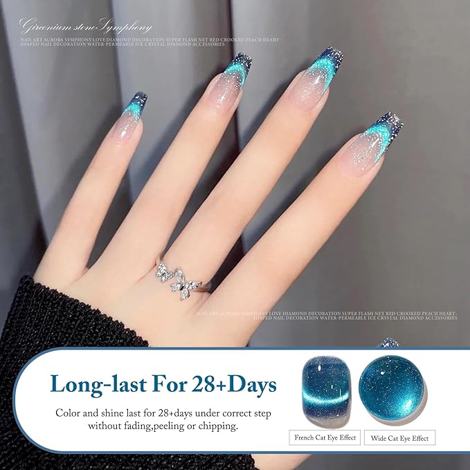 Cat Eye Gel Nail Polish 8ml, Long-Lasting Magnetic Cat Eye Gel 12
