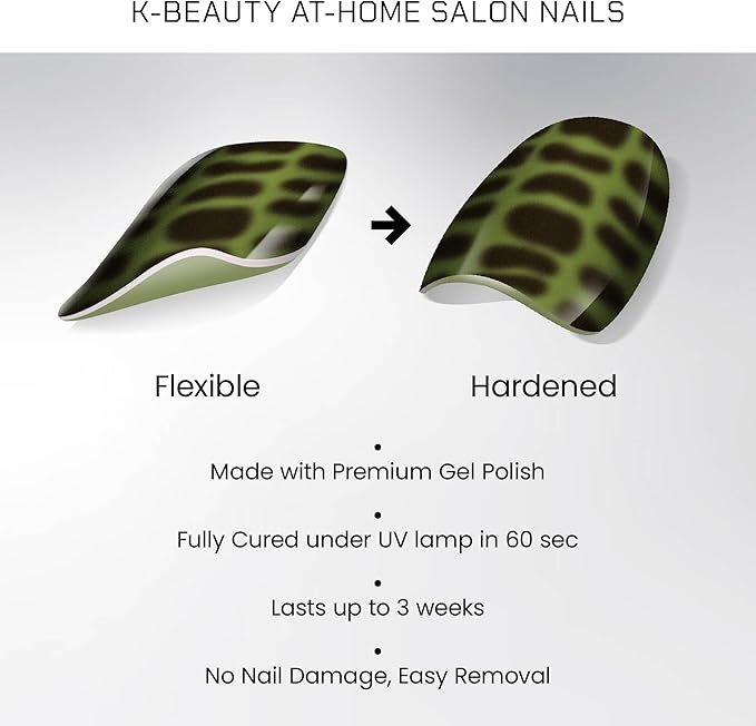 Semi Cured Gel Nail Strips - Trendy Nail Polish Wraps Works with Any UV Lamp - Long Lasting Easy Salon Manicure - 24pcs with 2 Prep Pads, Nail File & Cuticle Stick (Let's Break Up)