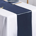 SiinvdaBZX 12 Pcs Navy Blue Satin Table Runner 12 x 108 inches Long | Bright - Image 5