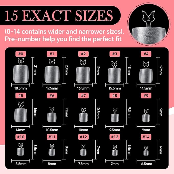 Square Toe Nail Press Ons French Style Toe Tips 240pcs Clear False Fake Toenails for Faster Toe Nail Extension Kit Home DIY Art Salon 15 Sizes Acrylic Nails, Luckyfairy