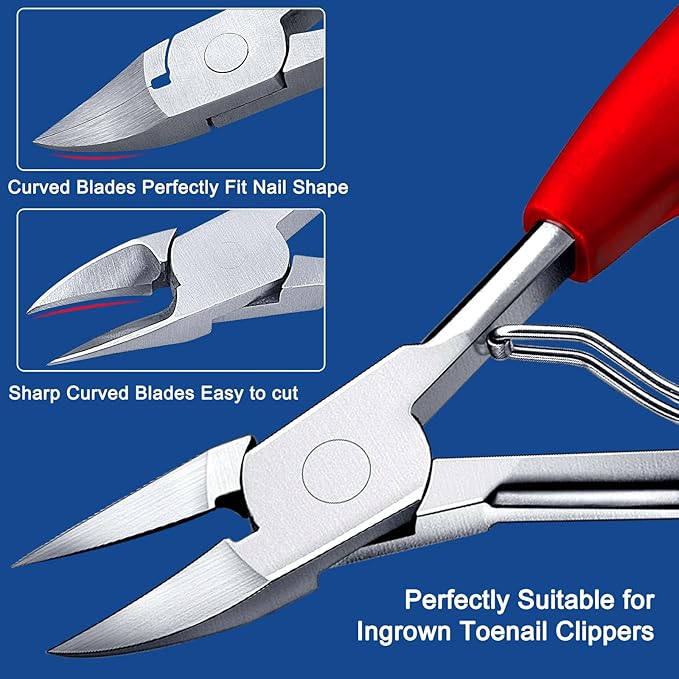 Toenail Clippers, Nail Clipper for Seniors Thick Toenails, Ingrown Heavy Duty Nail Clippers, Extra Large Professional Adult Toe Nail Clipper Sets with Long Handle