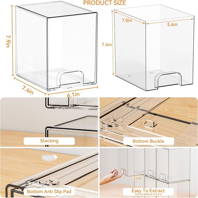 7.6" H Baby Bottle Organizer for Cabinet, 4 Pack BPA FREE Bottle Storage - Image 3