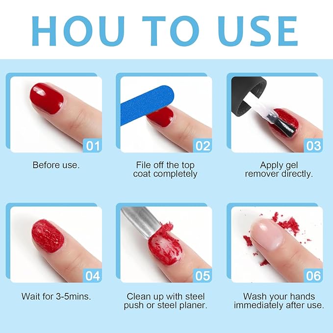 Quick Remover for Gel Nail Polish, Magic Gel Remover Easily Remove Polish in 3min, No Soaking or Wrapping, Professional Nail Remover 15ml