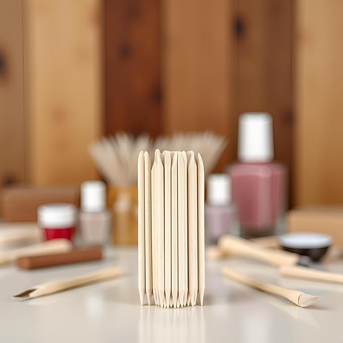 20PC Wooden Stick for Nails Double Sided Cuticle Pusher Remover Nail Art Manicure Pedicure Tool Gel Nail Remover for Home and Salon Manicure Use Tools and Accessories