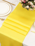 Yellow Satin Table Runners 10 Pack 12x108 inch Silk Smooth Fabric | Bright - Image 3