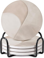 VEYRO Ceramic Coasters Set of 4 – Absorbent Stone Drink Coasters by Veyro