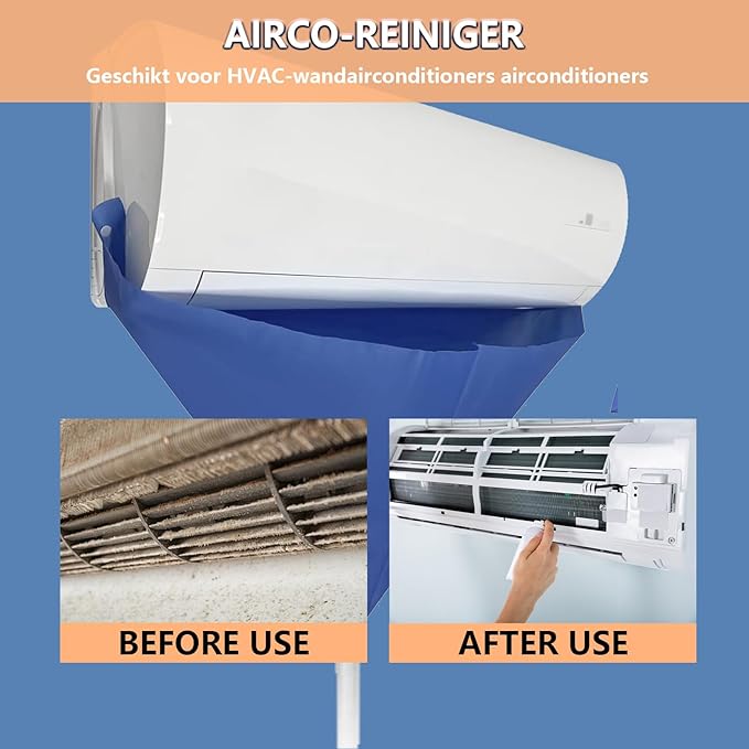 Ac Cleaning Kit, Air Conditioner Cleaning Kit, Ac Cleaning Bag, HVAC Cleaning Kit, Ac Cleaning Cover Bag, Large Size, Integrated Design for Easy Cleaning (Blue Set)