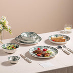Ceramic Dinnerware Set, Floral Plates and Bowls Sets, Microwave & Dishwasher - Image 9