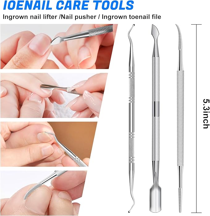 Toenail Clippers for Thick Toenails, Angled Head Toe Nail Clippers with Catcher, Heavy Duty 45° Slanted Toenail Clippers, 37mm Wide Jaw Nail Clippers with Long Handle, 6PCS