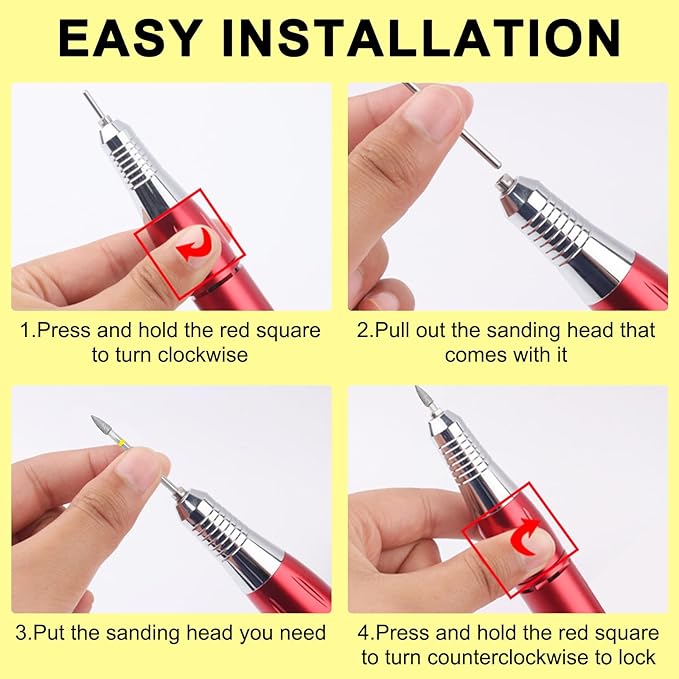 Nail Drill Bit Russian Manicure Drill Bits Nature Nail Buffer Bit for Cuticle Remove Nail Art Design Manicure Pedicure Professional Home & Salon Use (Extra Fine)