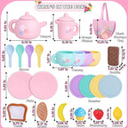 PRE-WORLD Silicone Tea Party Set, Kitchen Role Play Toy - Image 3