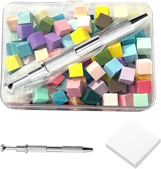100Pcs Soft Nail Sponges for Ombre Nail Art Sponges with Grabbing Pen with Disposable Gel Polish Palette Paper