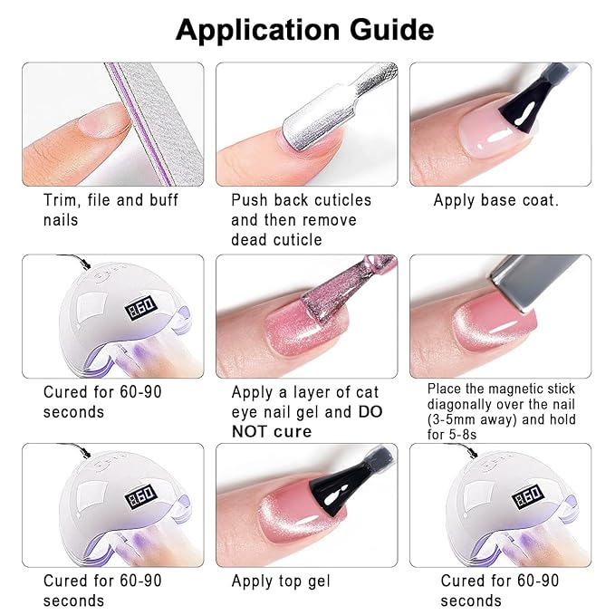 RARJSM Nude Sheer Pink Cat Eye Gel Nail Polish Silver Glitter 15ml 9D Velvet Cateye Shimmer Galaxy Ice Jelly Pink Gel Polish with Magnetic Stick UV LED Curing Require Soak Off DIY Home Salon