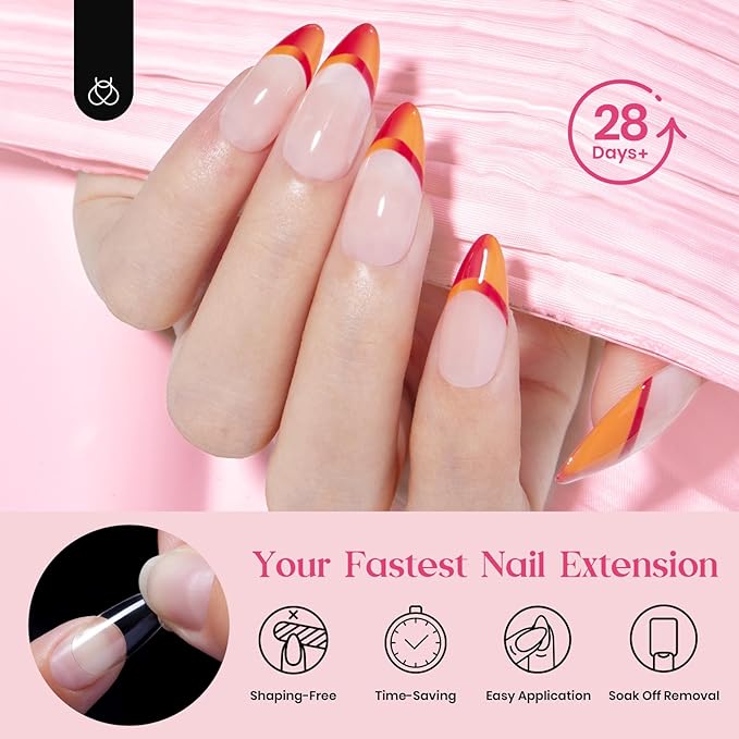 Beetles Gel Nail Tips Medium Almond: 15 Sizes 630Pcs Easy Nail Extension, Full Cover Clear Soft Nail TipsAcrylic Press On False Nails for Gel Nail Polish Gifts for Women
