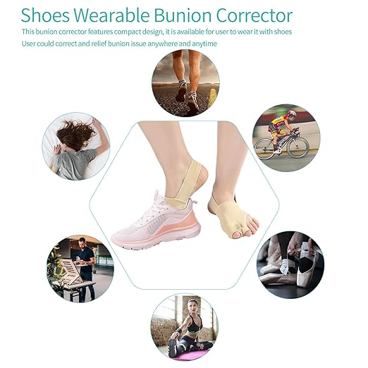 Bunion Corrector for Women and Men, Bunion Socks Sleeves Toe Corrector Comfortable & Breathable for Day/Night Support, Hallux Valgus Pain Relief Non-Slip Big Toe Straightener (White, Large(9-12))
