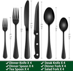 24-Piece Black Silverware Set - Image 2