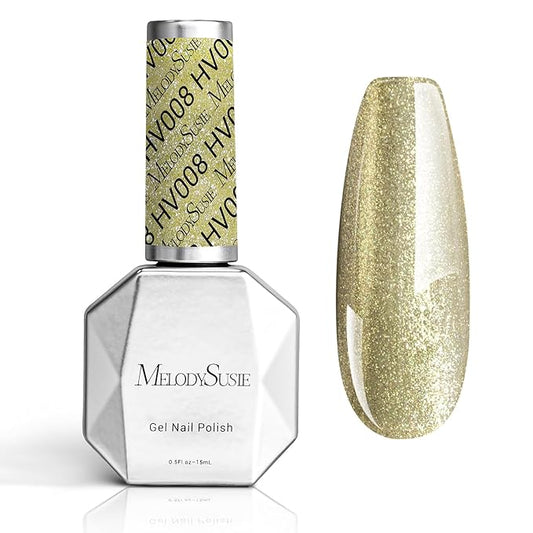 MelodySusie Green Glitter Gel Nail Polish,0.5 Fl Oz Soak Off UV LED Sparkle Lime Sherbet Glitter Gel Polish Gift for Women Nail Art Manicure Salon DIY Nail Design Decoration at Home-A1311