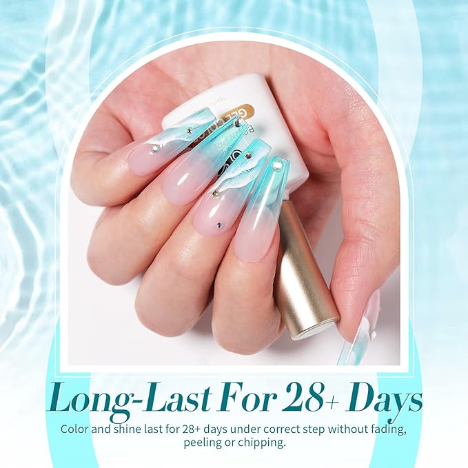 Born Pretty Jelly Gel Nail Polish Set Spring Summer Crystal Glass Translucent Pastel Gel Polish Blue Red Green Yellow Pink Soak Off U v Gel Polish 7ML 6PCS