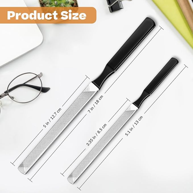 Toe Nail Files for Thick Nails,Professional Stainless Steel Nail File for Fingernails, Toenails, Scraping, Strengthening, Finger Manicure File Women Men Seniors Dogs (Small and Large, 2, Count)