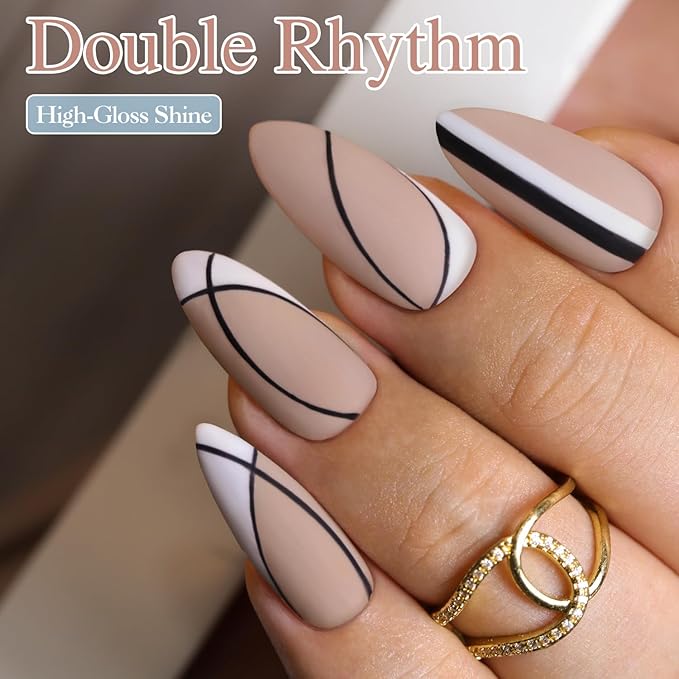 Double Rhythm Gel Polish 15ML Jelly Sheer Pastel Light Milky Color Pearl White Bottle 1 PC 0.5 OZ Full Size Nail Art Salon at Home (Neutral Nude-D1333)