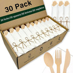 Pre Rolled Bamboo Silverware Set by Unknown