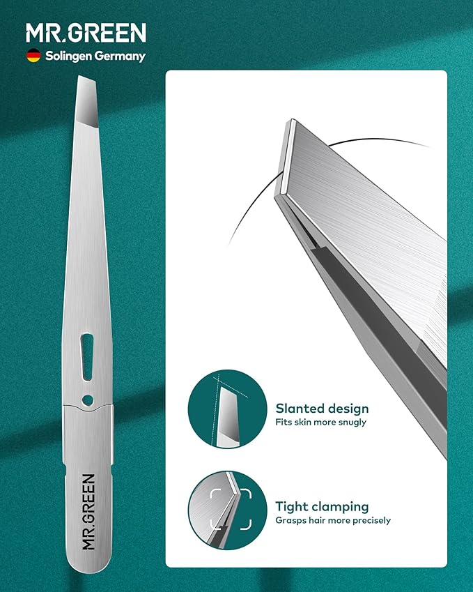 MR.GREEN Tweezers For Women Facial Hair, Professional Precision Eyebrow Tweezers for Women and Men,