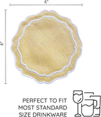 Linen Coasters for Drinks Set of 6, Fabric Coasters - Image 3